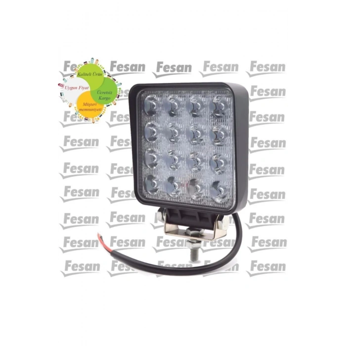 16 Ledli Off Road Çalışma Ve Sis Farı Lambası 12 / 24 Volt