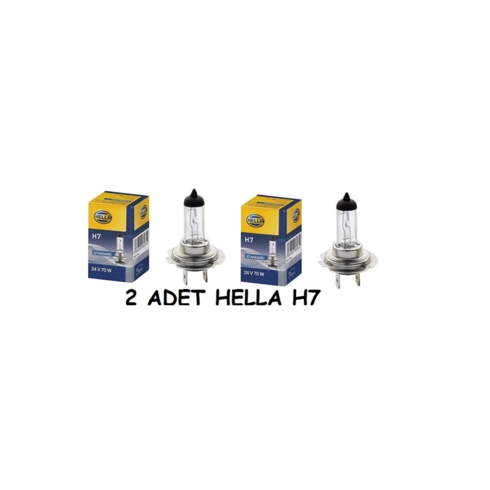 2 Adet Hella H7 Ampul 24 Volt Far & Sis Ampulü 70 Watt