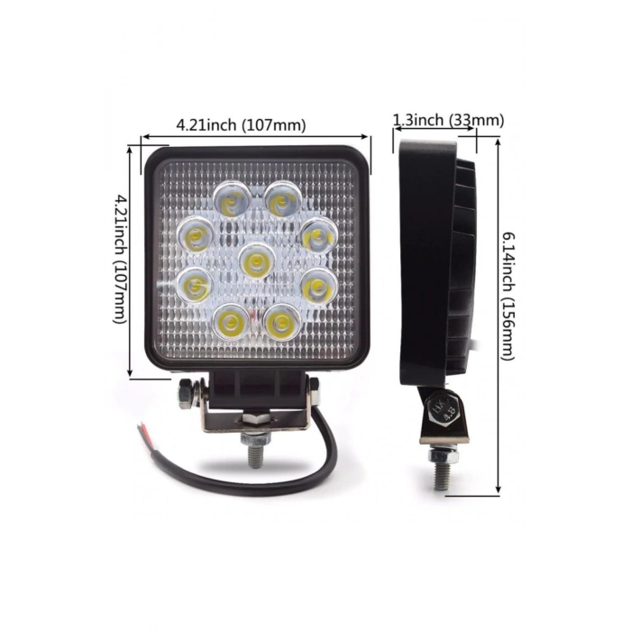 2 Adet Off Road Sis Farı Çalışma Lambası 9 Ledli 12v / 24 V