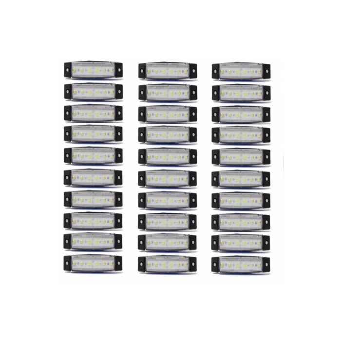 30 Adet Yan Işaret Lambası 6 Ledli Beyaz 24 Volt