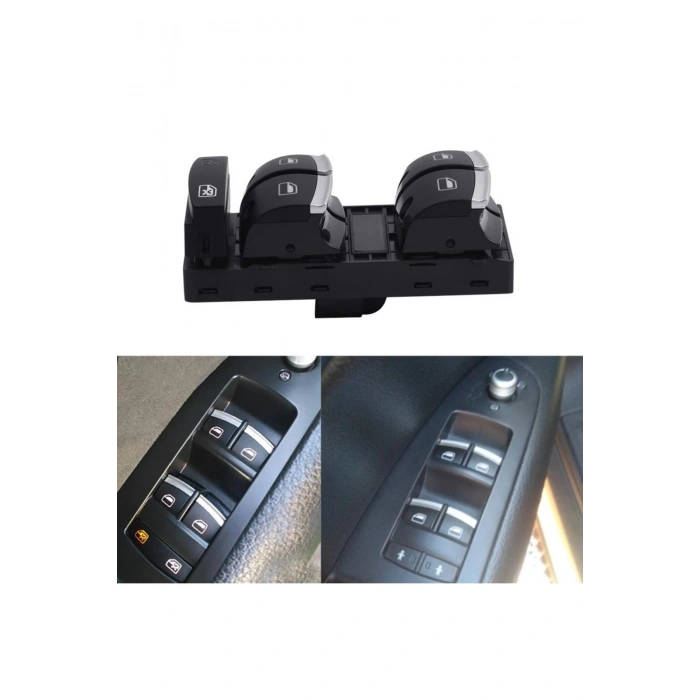 Audi A6 Sol Dörtlü Cam Açma Düğmesi Anahtarı Krom 2005--2011 Uyumlu