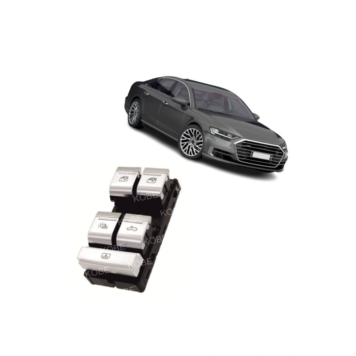 Audi A8 Uyumlu Kromlu Arka Cam Makam Anahtarı Beyaz Işıklı 2018 Üzeri