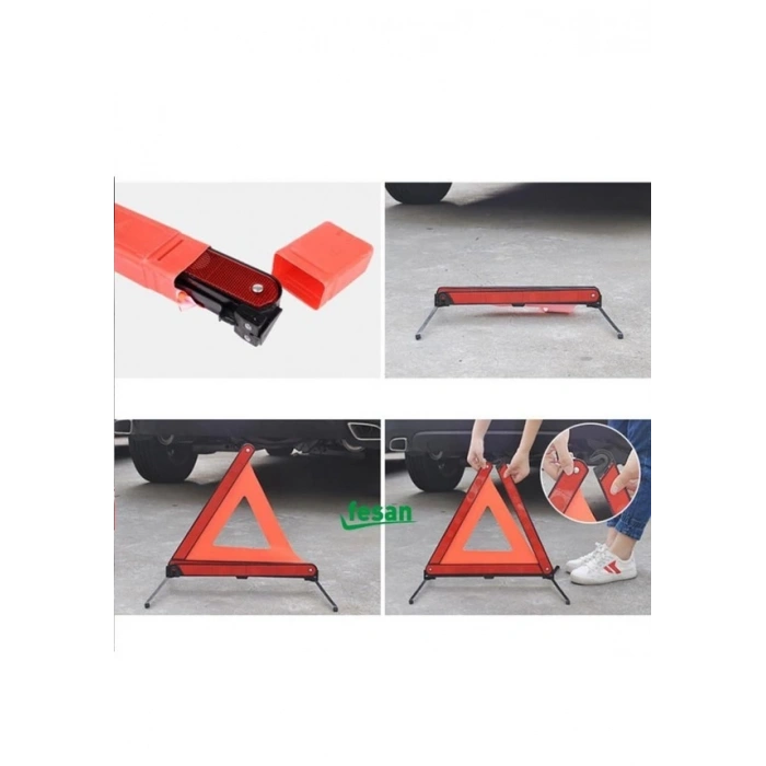 Ayaklı Üçgen Emniyet Reflektörü Çift Fosforlu Katlanabilir Kutulu (441372011)