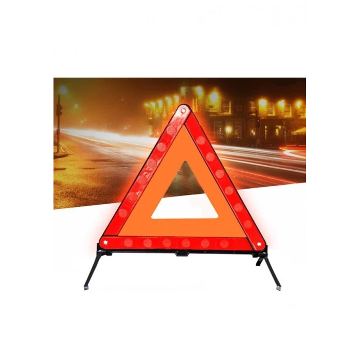 Ayaklı Üçgen Emniyet Reflektörü Çift Fosforlu Katlanabilir Kutulu (441372011)