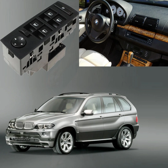 BMW X5 E53 SOL DÖRTLÜ CAM DÜĞMESİ ANAHTARI KATLAMASIZ 1999--2006