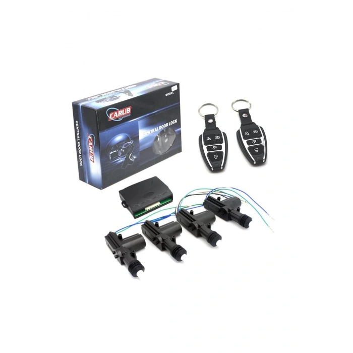 Carub 12 Volt Merkezi Kilit Takımı Kumandalı Set Krom Kayışlı