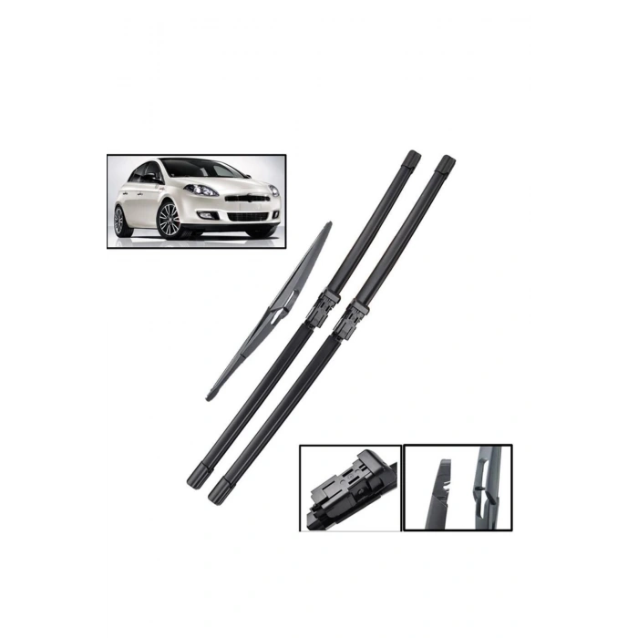Fiat Bravo Ön + Arka Cam Muz Silecek Takımı 2007--2013 Uyumlu