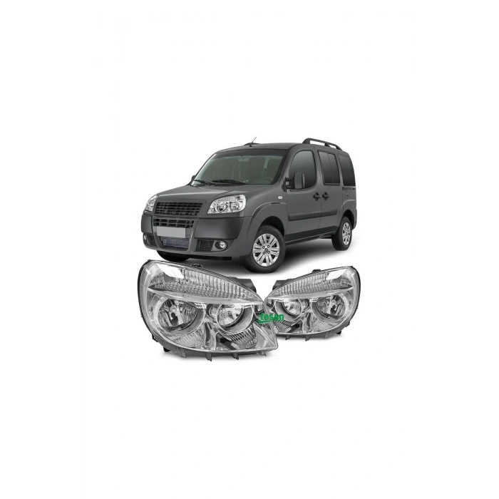 Fiat Doblo Uyumlu   Sağ Sol Ön Far Lambası Takımı 2006--2011