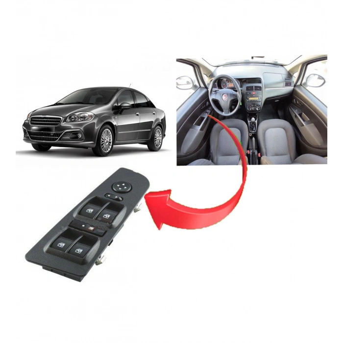 Fiat Linea Cam Düğmesi Ayna Kumandalı Çerçeveli 2007--2015