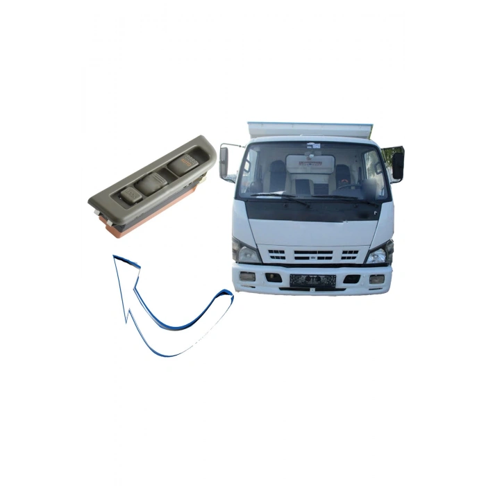 Isuzu Npr Sol Çiftli Cam Düğmesi Bej 24 Volt 2000--2007
