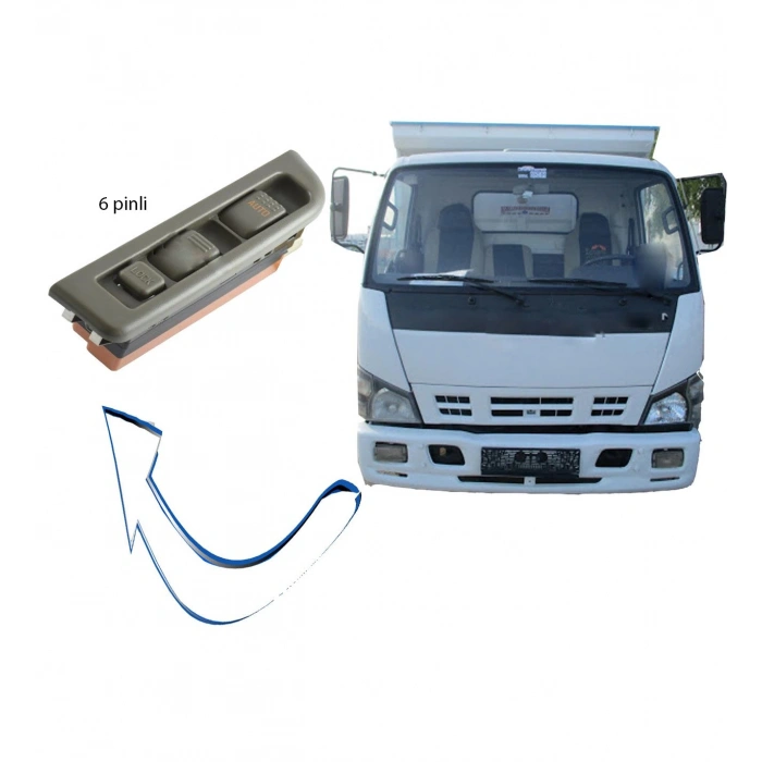 Isuzu Npr Sol Çiftli Cam Düğmesi Bej 24 Volt 2000--2007