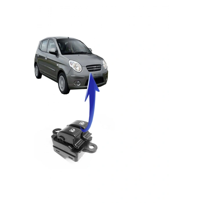 Kia Picanto Sol Çiftli Cam Düğmesi Anahtarı