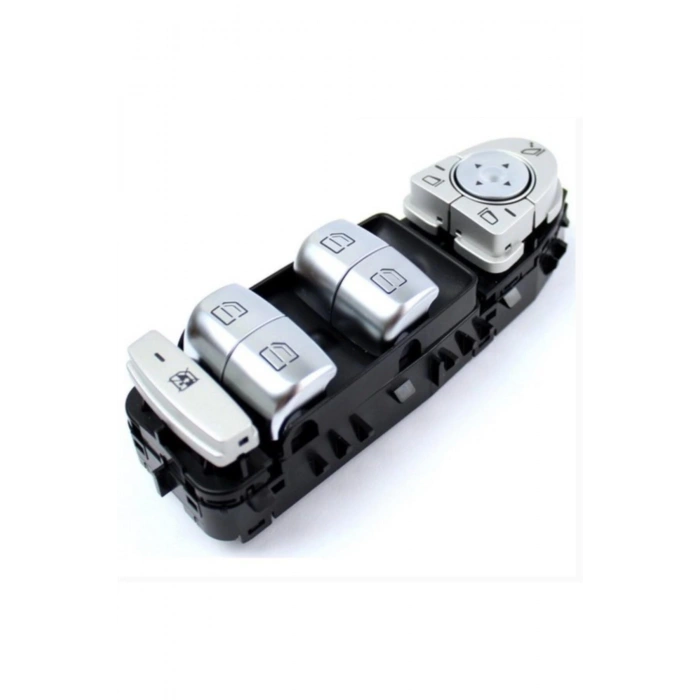 Mercedes W205 C Serisi Sol Dörtlü Cam Düğmesi Kırmızı Işıklı Siya