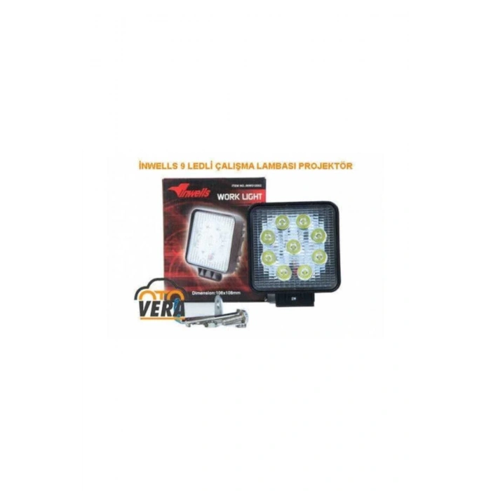 Off Road Sis (çalışma Lambası) Farı Lambası 9 Led Kare