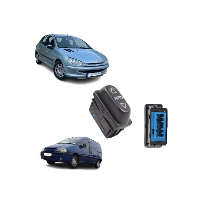 Peugeot 206 Jumpy - Cam Düğmesi Tekli Auto