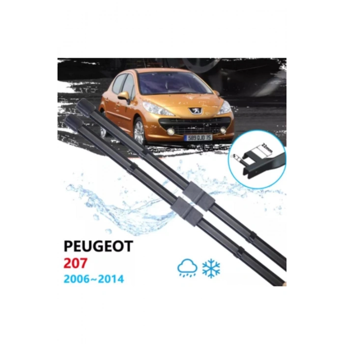 Peugeot 207 Ön Cam Silecek Süpürgesi Takımı 2006--2014