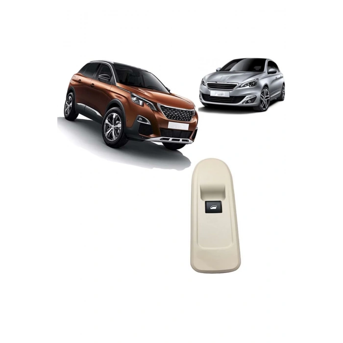 Peugeot 3008 308 5008 Uyumlu Bej Tekli Cam Indirme Kaldırma Düğmesi