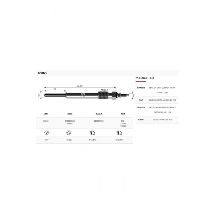 Peugeot206-307-308-406 2.0-2.2 Hdı Isıtma Bujisi Takımı