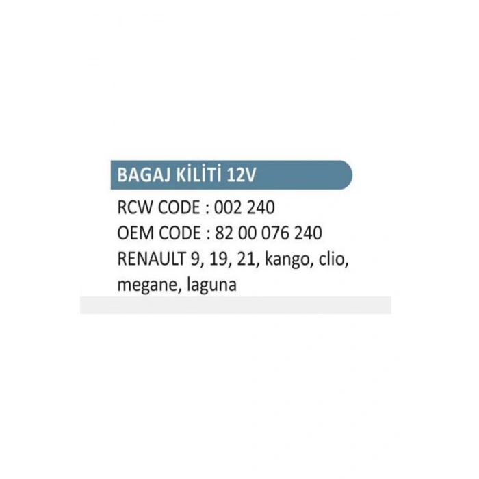 Renault 9 19 21 Megane Kangoo Clio Laguna 12v Bagaj Kilit Motoru