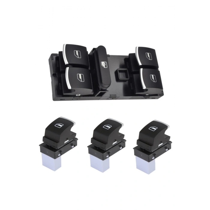 Seat Leon Cam Açma Düğmesi Anahtarı Takımı 2006-2012 Krom