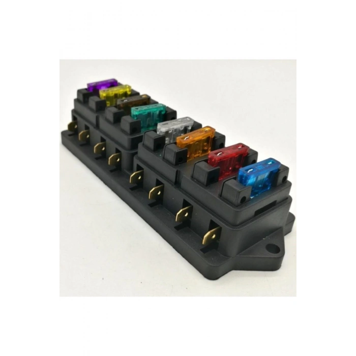 Sigorta Yuvası 10 Fişli Bıçak Sigorta Için Kapaklı