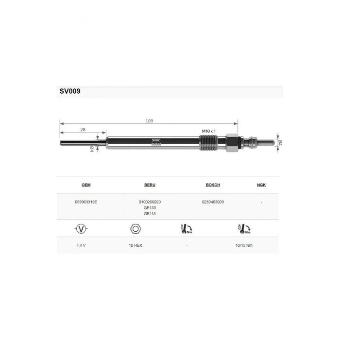 Svac 009 Skoda Yeti 1.6-2.0 Tdi Isitma Bujisi 4Lü Takım