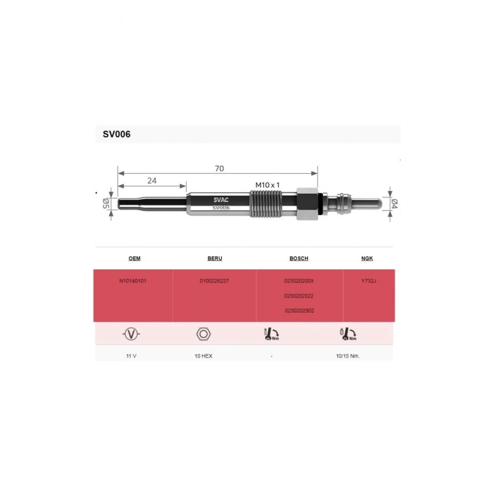 Svac Audi A2-A3-A4-A6- 1.9 Tdi Kizdirma Isitma Bujisi Takım 4