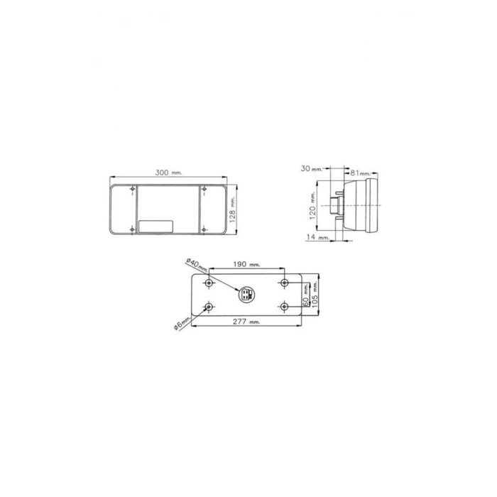 Üniversal Arka Stop Lambası Üçler 0120l