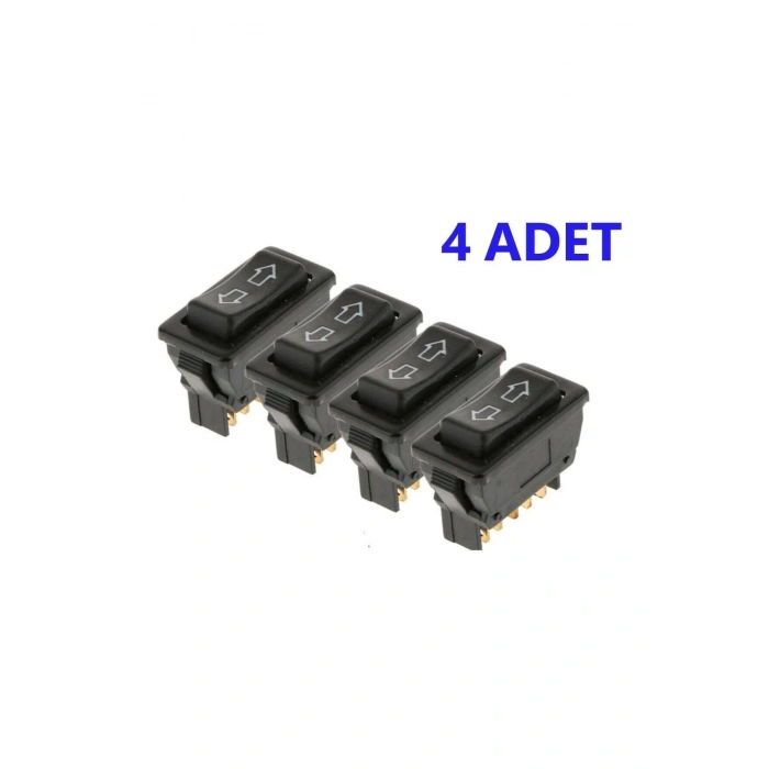 ÜNİVERSAL OK İŞARETLİ CAM DÜĞMESİ ANAHTARI 4 ADET 5 PİNLİ