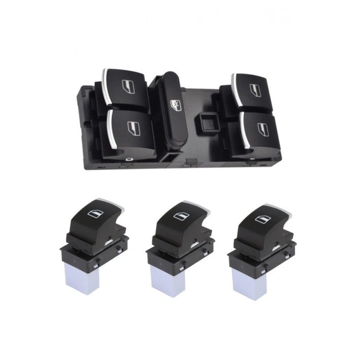 Volkswagen Cc Cam Açma Düğmesi Anahtarı Takımı 2008-2014 Kromlu