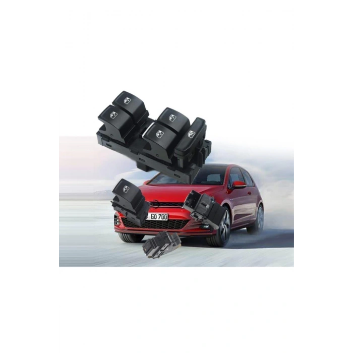 VOLKSWAGEN GOLF 7 CAM DÜĞMESİ ANAHTARI SETİ TAKIM KROM 2012--2017