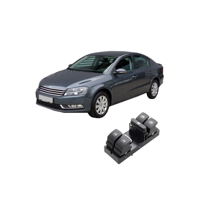 Volkswagen Passat B6 -B7 Sol Dörtlü Cam Dügmesi Krom 2006--2014 366664159