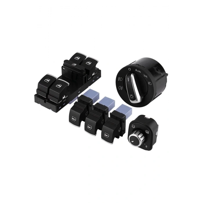 Volkswagen Passat Cam Ayna Far Açma Düğmesi Takımı Krom 2005-201