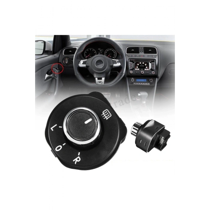 VOLKSWAGEN POLO AYNA AYAR DÜĞMESİ KROM 2011--2016