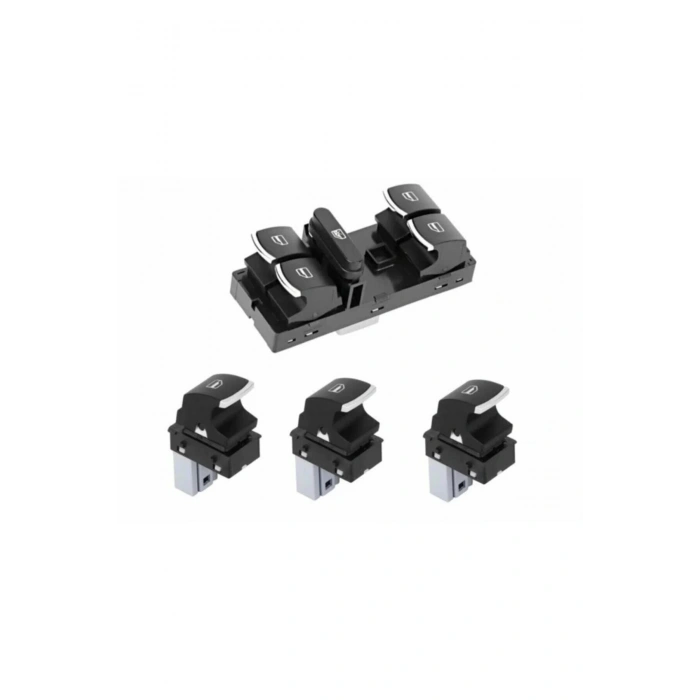 Volkswagen Tiguan Cam Düğmesi Anahtarı Takımı 2008--2015 Krom