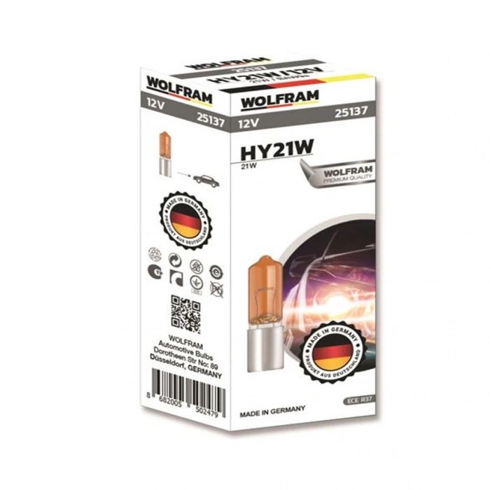 WOLFRAM 25137 12V AMPÜL H21 21 WALT SARI CİVALİ MERCEKLİ 2 ADET