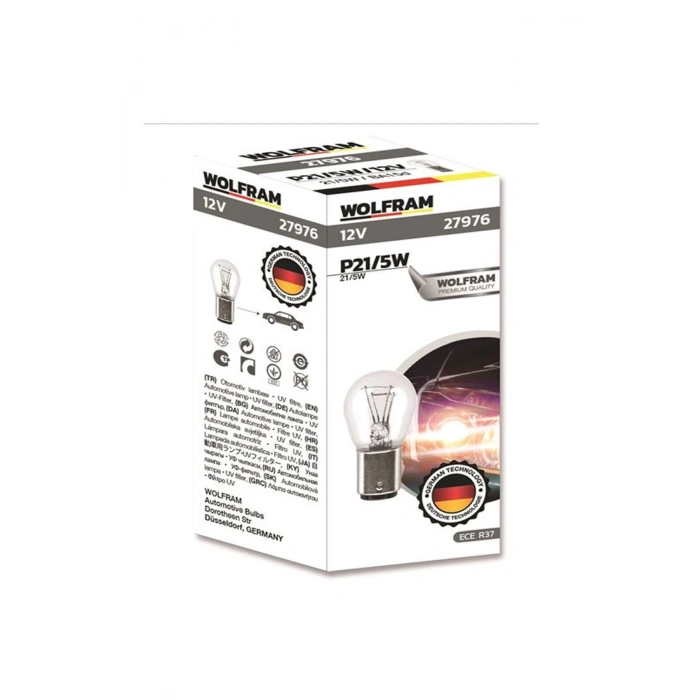Wolfram P21/5w Düz Tırnak 12v Ampül 10 Adet