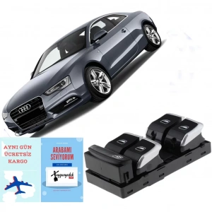 AUDİ A5 SOL DÖRTLÜ CAM DÜĞMESİ ANAHTARI 2008--2013 (OEM ÜRÜNDÜR)