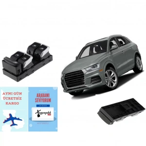 AUDİ Q3 SOL DÖRTLÜ CAM DÜĞMESİ ANAHTARI 2012--2017 (OEM ÜRÜNDÜR)