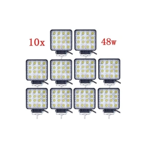 10 Adet 16 Ledli Off Road Sis Farı Lambası 12 Volt - 24 Volt