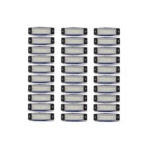 30 Adet Yan Işaret Lambası 6 Ledli Beyaz 24 Volt