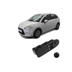 Citroen C3 Sol Ön Çiftli Cam Düğmesi Anahtarı Tek Auto 2011--2014