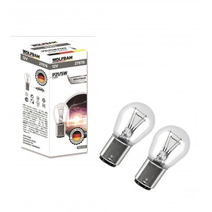 WOLFRAM P21/5W DÜZ TIRNAK 12V AMPÜL 10 ADET