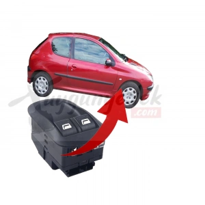 PEUGEOT 206 ÇİFTLİ CAM ANAHTARI DÜĞMESİ 1998--2010