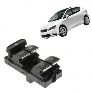 SEAT LEON SOL ÖN DÖRTLÜ CAM DÜĞMESİ ANAHTARI 2014--2017 KROM