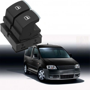 VOLKSWAGEN CADDY SOL İKİLİ CAM DÜĞMESİ ANAHTARI 2003--2009 KROM
