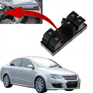 VOLKSWAGEN PASSAT B6 - B7 SOL DÖRTLÜ CAM DÜĞMESİ 2006--2014