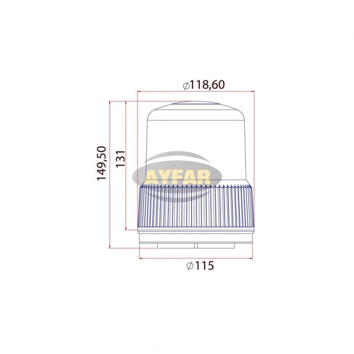 AYFAR TR-502 GALAXİ TEPE LAMBASI DÖNER LAMBA ÇAKMAKLI 12 VOLT