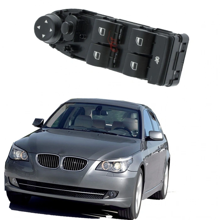 BMW E60 5 SERİSİ SOL DÖRTLÜ CAM DÜĞMESİ ANAHTARI 2008--2010 KATLA