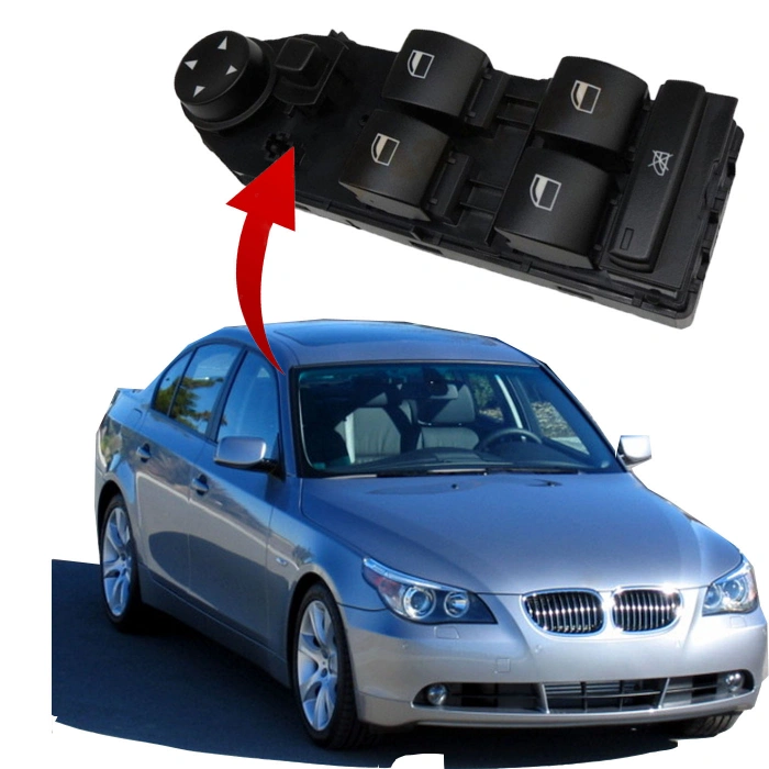 BMW E60 SOL DÖRTLÜ CAM DÜĞMESİ ANAHTARI 2004--2009 AYNA KATLAMASI